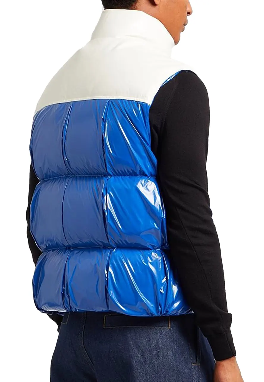 Men’s White and Blue Faux Leather Puffer Vest 4 mens-white-and-blue-faux-leather-puffer-vest