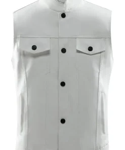 mens-white-faux-leather-biker-vest