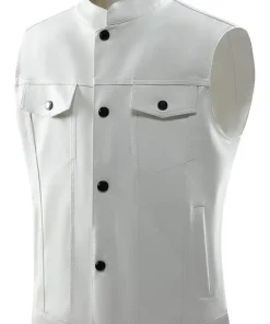 Men’s White Faux Leather Biker Vest 5 mens-white-faux-leather-biker-vest