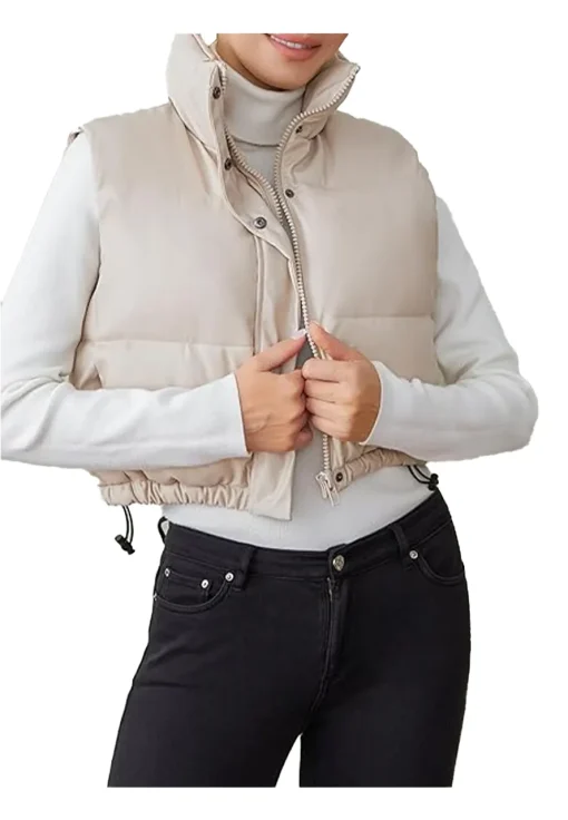 womens-antique-white-faux-leather-padded-down-vest