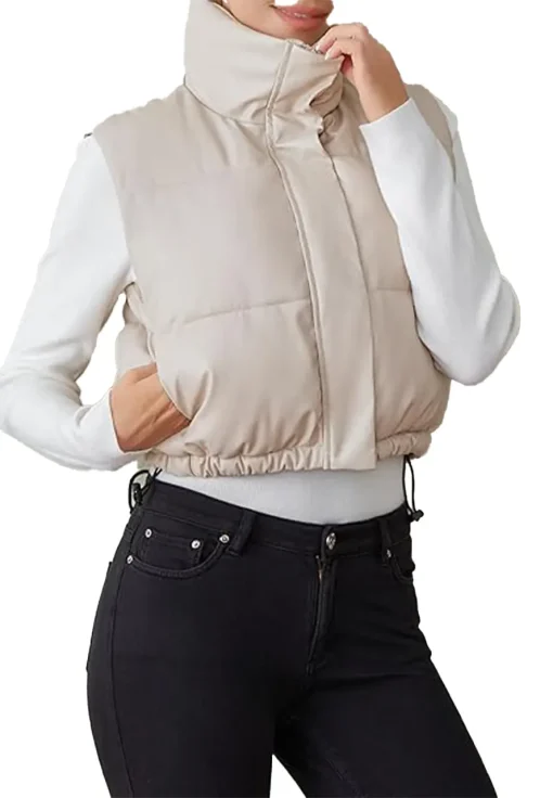 womens-antique-white-faux-leather-padded-down-vest
