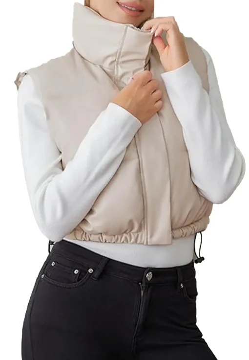 womens-antique-white-faux-leather-padded-down-vest