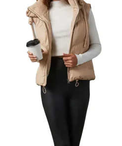 womens-beige-faux-leather-hooded-puffer-vest
