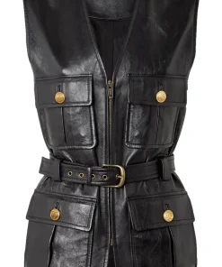 womens-belted-black-faux-leather-vest