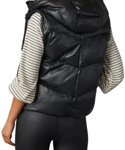 womens-black-faux-leather-hooded-puffer-vest