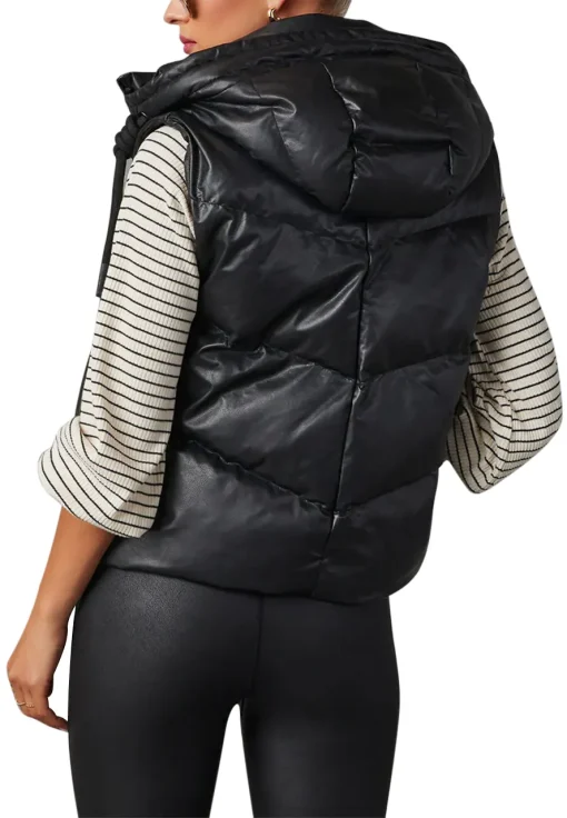 womens-black-faux-leather-hooded-puffer-vest