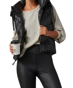 womens-black-faux-leather-hooded-puffer-vest