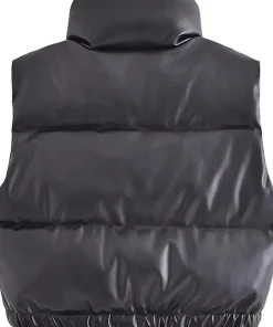 womens-black-faux-leather-padded-down-vest
