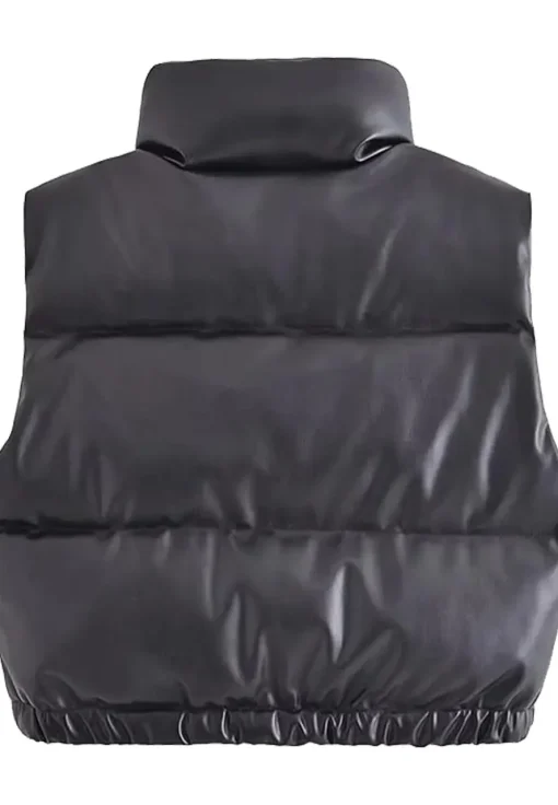 womens-black-faux-leather-padded-down-vest