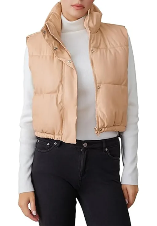 womens-faux-leather-puffer-vest