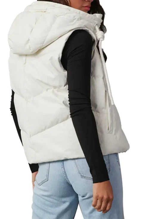 womens-cream-faux-leather-hooded-puffer-vest