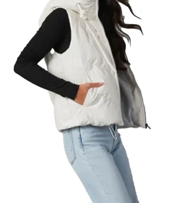womens-cream-faux-leather-hooded-puffer-vest