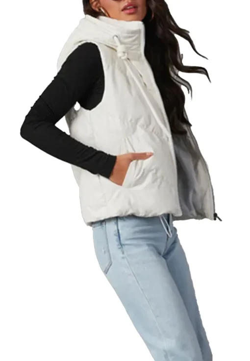 womens-cream-faux-leather-hooded-puffer-vest