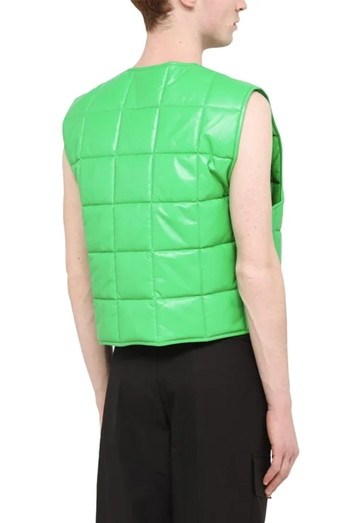 womens-green-quilted-faux-leather-vest