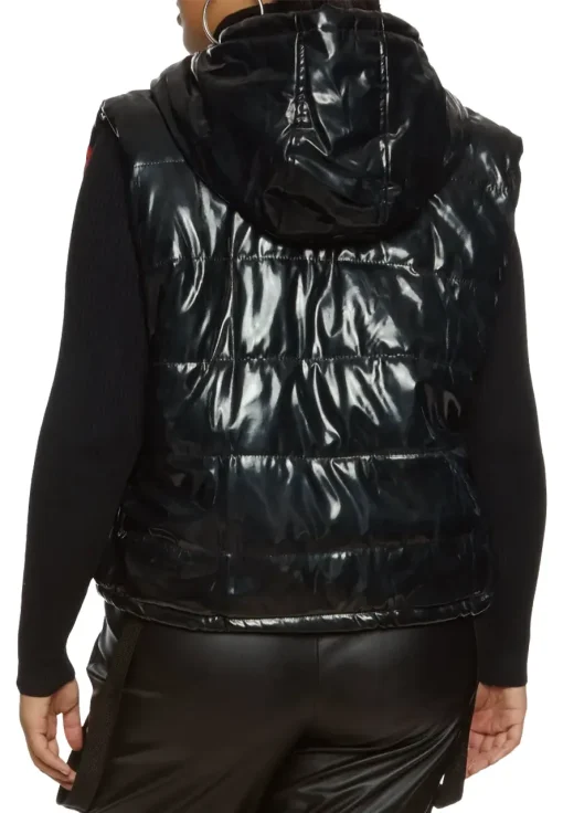 womens-hooded-black-and-red-faux-leather-puffer-vest