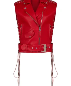 womens-lace-up-red-faux-leather-biker-vest