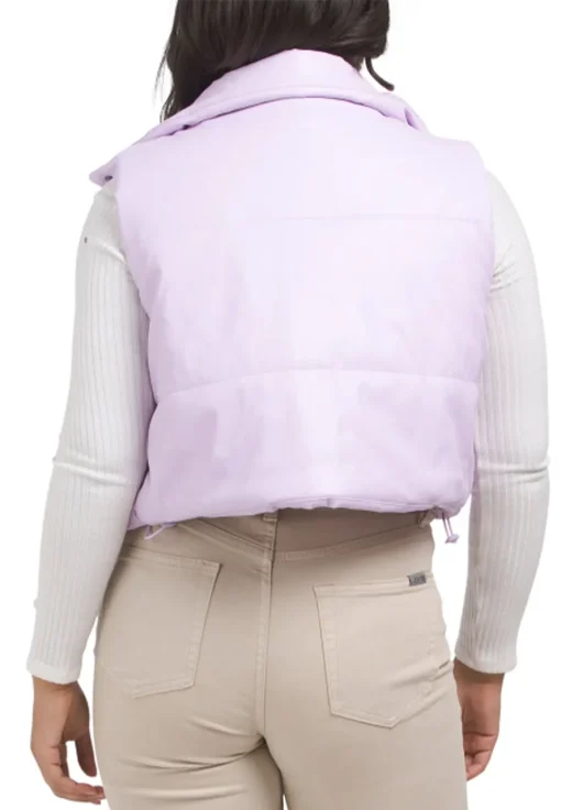 womens-light-purple-faux-leather-puffer-vest
