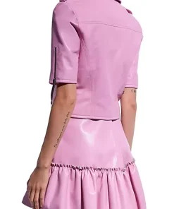 womens-paris-pink-faux-leather-short-sleeves-jacket
