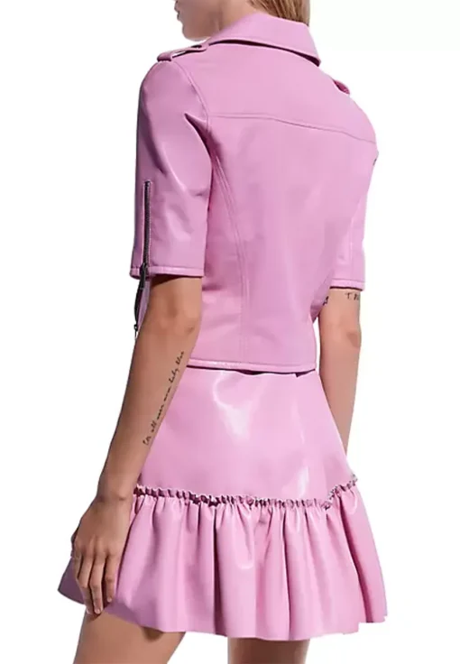 womens-paris-pink-faux-leather-short-sleeves-jacket