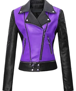 womens-purple-and-black-faux-leather-moto-jacket