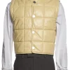 womens-quilted-light-yellow-faux-leather-vest