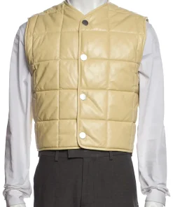 womens-quilted-light-yellow-faux-leather-vest