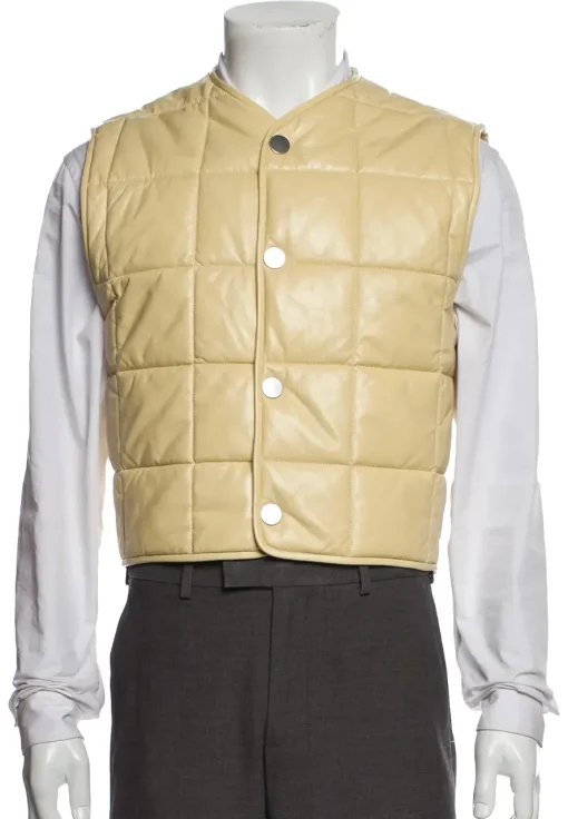 womens-quilted-light-yellow-faux-leather-vest