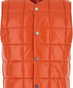 womens-quilted-orange-faux-leather-vest