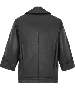 womens-short-plain-black-faux-leather-jacket