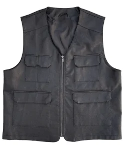 womens-signature-black-faux-leather-vest