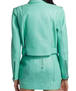 Women’s Turquoise Faux Belted Biker Jacket 8 womens-turquoise-faux-belted-biker-jacket