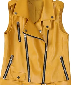 womens-yellow-faux-leather-belted-biker-vest