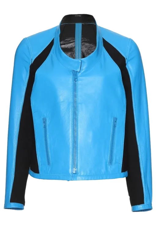 womens-blue-and-black-faux-leather-jacket