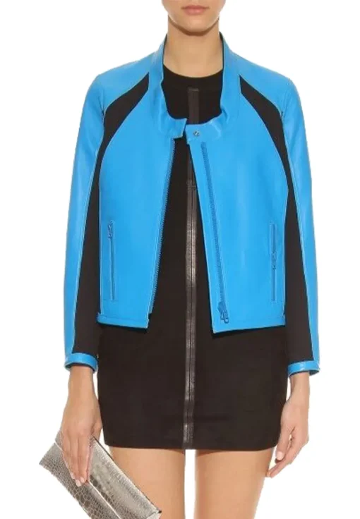 womens-blue-and-black-faux-leather-jacket