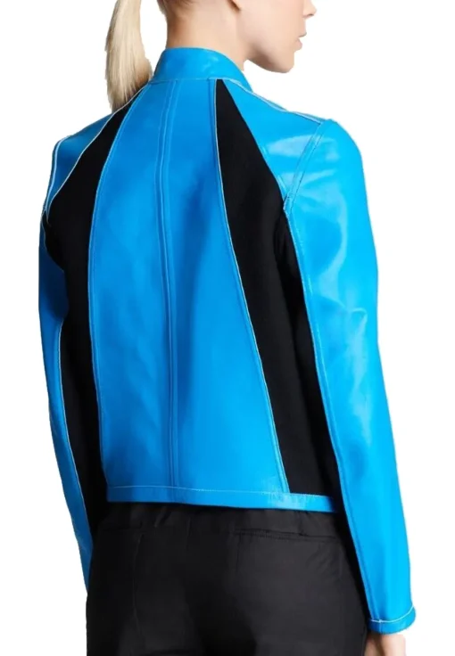 womens-blue-and-black-faux-leather-jacket