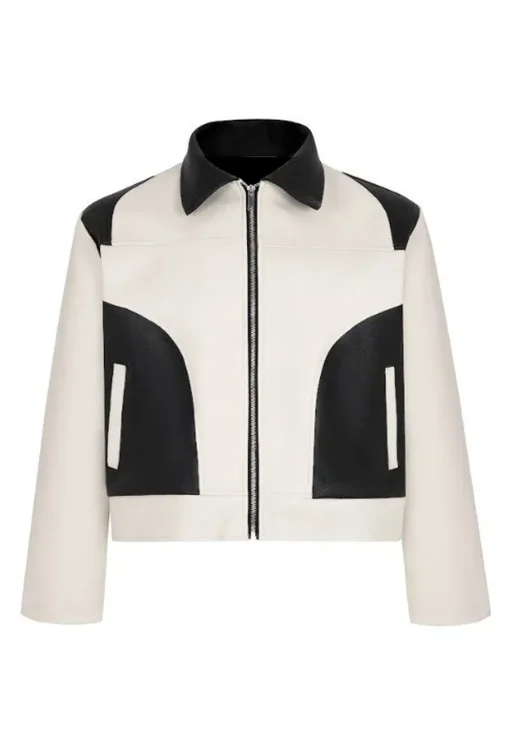 mens-beige-and-black-faux-leather-jacket