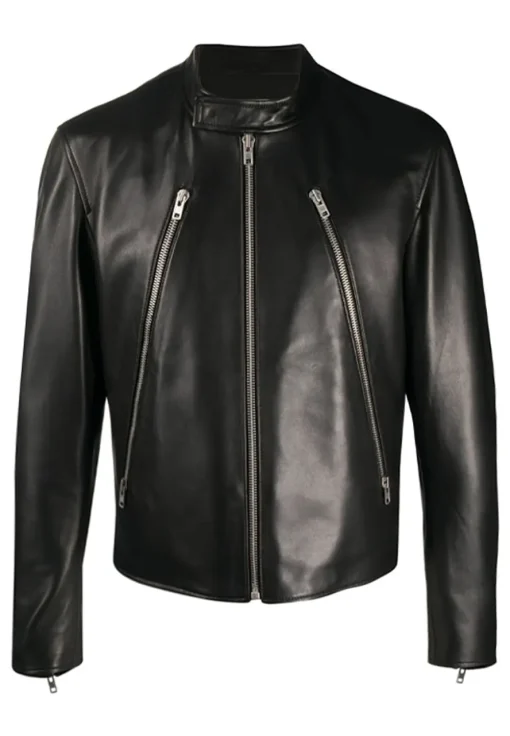 mens-black-biker-zipper-faux-leather-jacket