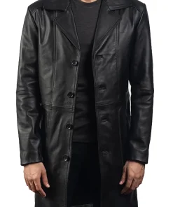 Mens Black Faux Leather Trench Coat 7 faux-leather-coat-black