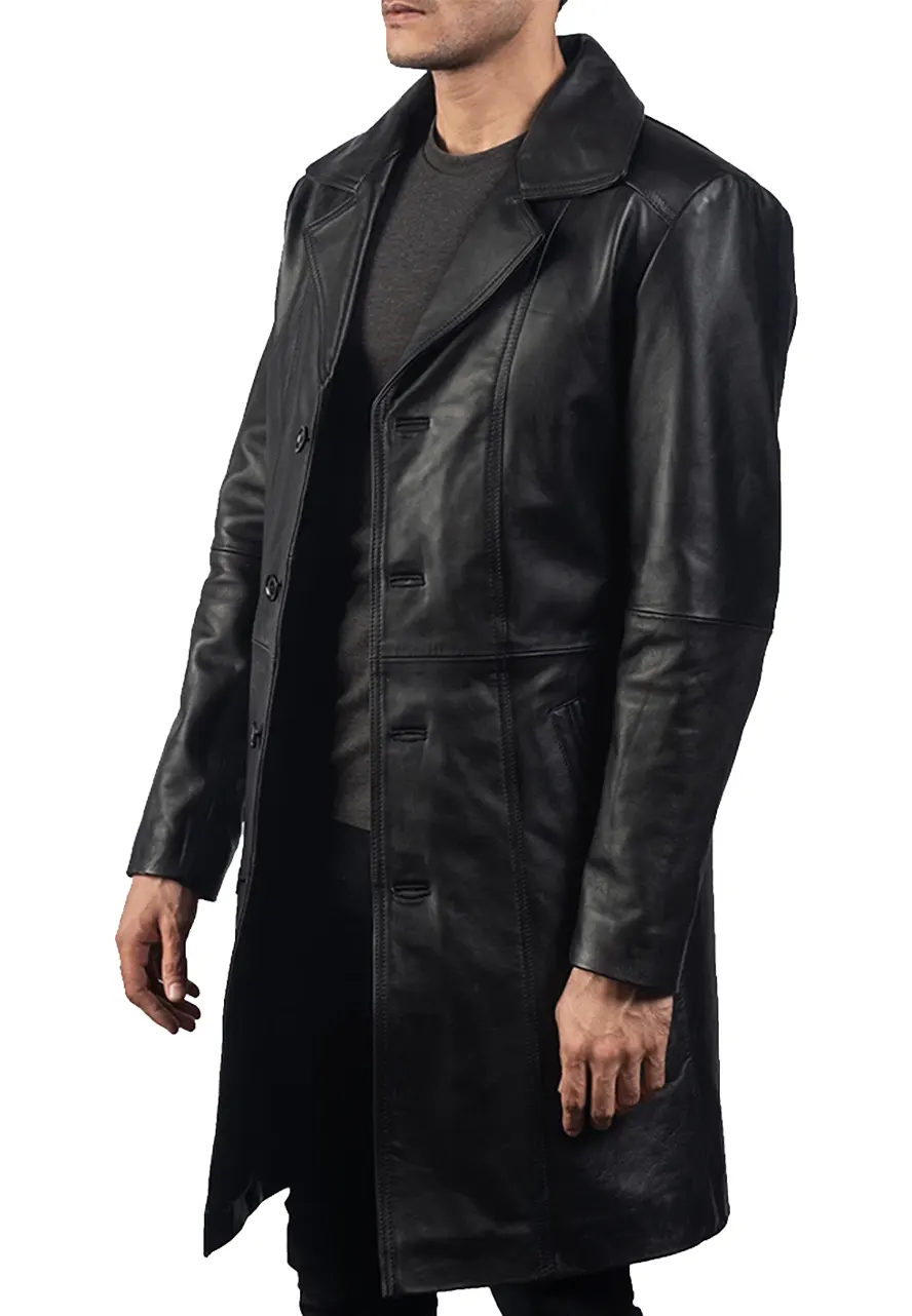 Mens Black Faux Leather Trench Coat 5 mens-black-faux-leather-coat