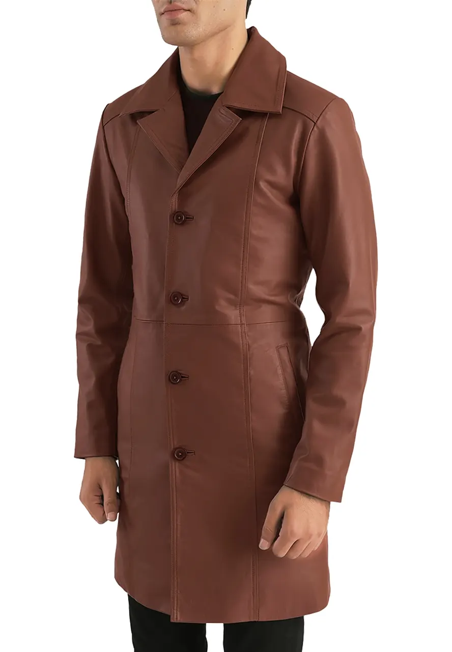 Men's Brown Faux Leather Coat 4 mens-brown-faux-leather-coat