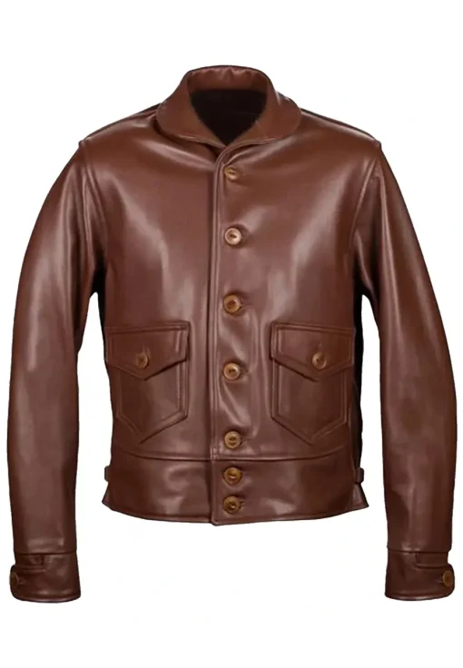 mens-brown-faux-leather-jacket