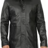 mens-classic-black-faux-leather-coat