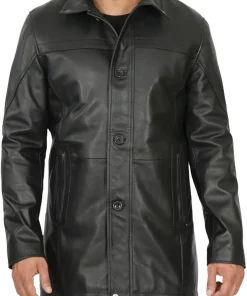 mens-classic-black-faux-leather-coat