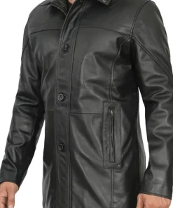mens-classic-black-faux-leather-coat