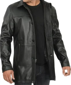 mens-classic-black-faux-leather-coat