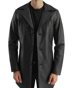 Men's Mid-Length Black Faux Leather Coat 6 mens-mid-length-black-faux-leather-coat