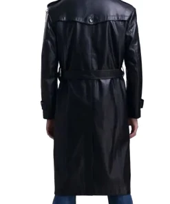 mens-trench-black-faux-leather-coat