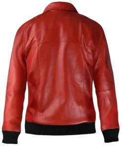 mens-vintage-red-faux-leather-bomber-jacket