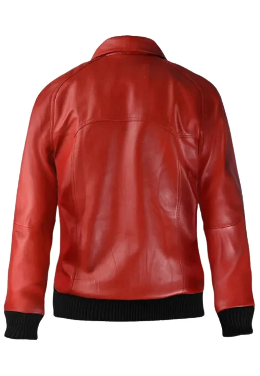 mens-vintage-red-faux-leather-bomber-jacket