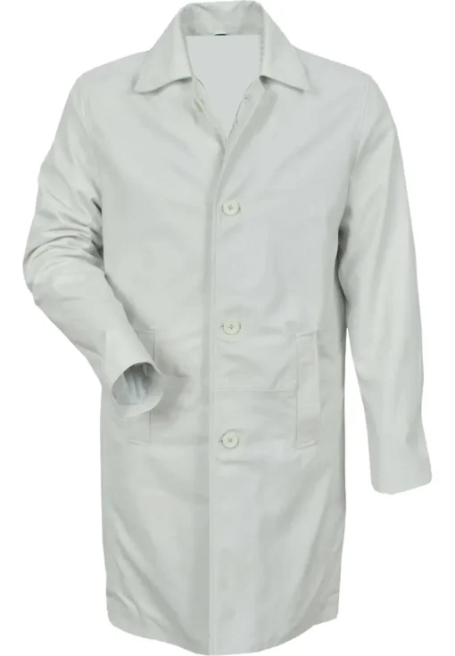 mens-white-faux-leather-trench-coat
